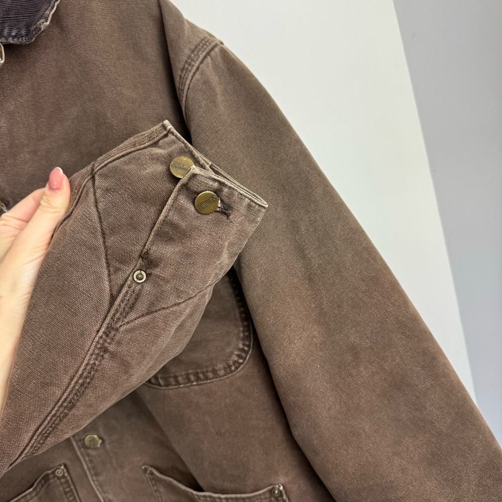 Vintage Carhartt Blanket Lined Chore Barn Jacket C02CHT Coat Brown Sz Large - Picture 11 of 16